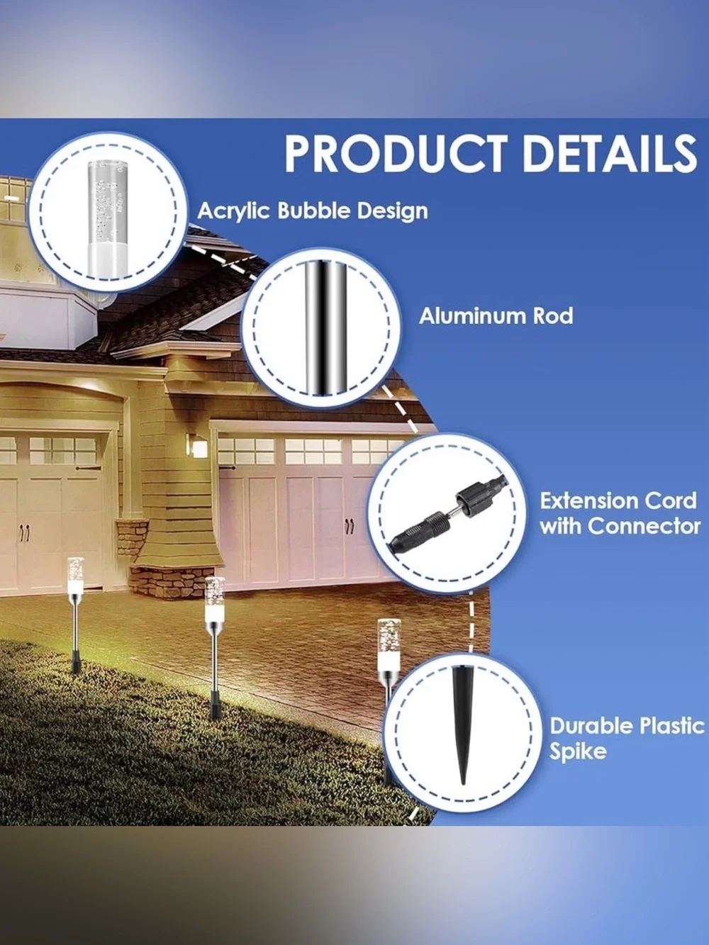 💡🌿 6-Pack LED Low Voltage Outdoor Pathway Lights – 12V Landscape Lighting Kit